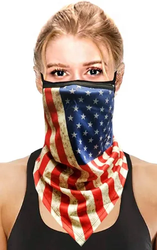 Miniatura 8 de CCFW Face Bandana Ear Loops Elegante Hombres Mujeres Polainas de Cuello para Polvo Viento Moto