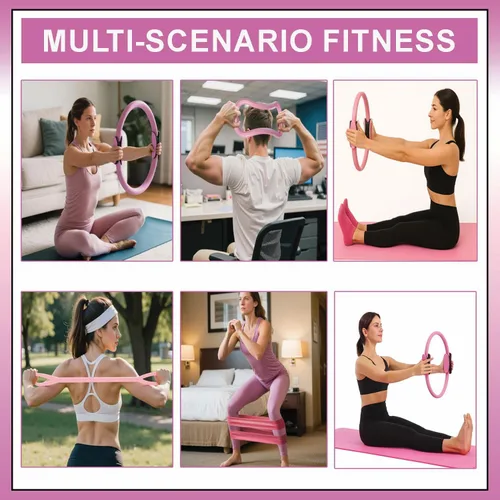 Miniatura 2 de Juego de anillos de yoga y pilates para entrenamientos en casa, kit de fitness de 18 piezas para mujer, accesorios de resistencia y tonificación