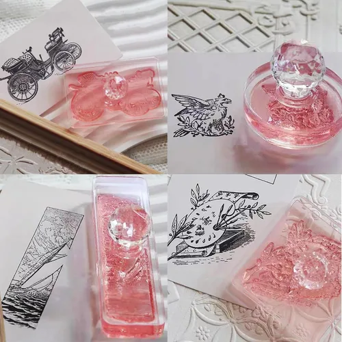 Miniatura 4 de Sello de goma con logotipo personalizado con mango (rectángulo 0.6 x 1.8 pulgadas)