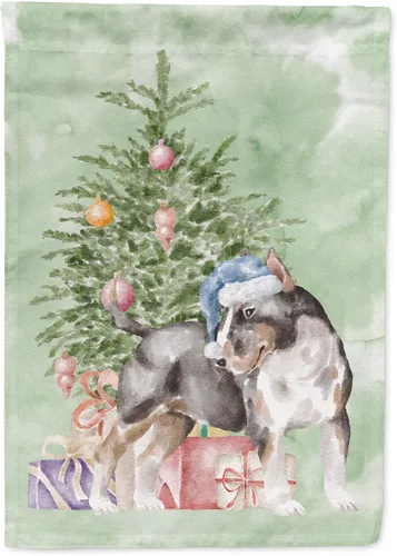 Miniatura 95 de Caroline's Treasures CK8213GF Bulldog Inglés #2 Regalos de Navidad y árbol de jardín Bandera de buzón Bandera decorativa para patio exterior, patio