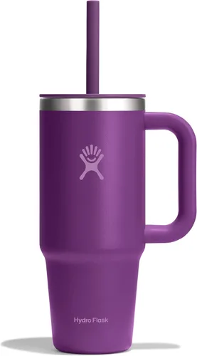 Miniatura 54 de Hydro Flask Vaso de Viaje con Asa, Tapa y Pajita - Acero Inoxidable Aislado en 24 Oz Aloe