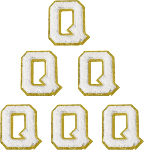 Miniatura 125 de 6 piezas de parches de letras de chenilla autoadhesivas, parches de letras preppy de 2 pulgadas para bolsos, ropa y sombreros, grandes pegatinas