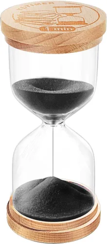 Temporizador de Arena de 1 Minuto, Reloj de Arena de Madera, Reloj de Arena Azul Pequeño, Reloj de Arena de 1 Minuto para Aula, Juego, Decorativo