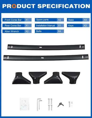 Miniatura 9 de Wonderdriver Barras Transversales de Portaequipajes con Cerradura 260 libras Compatible con Toyota RAV4 2019-2025, Accesorios de Barras