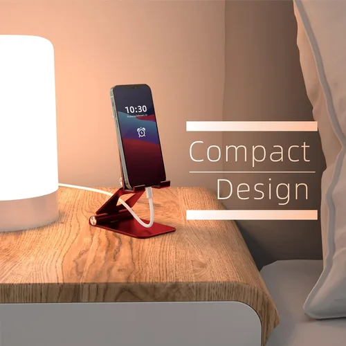 Miniatura 7 de Soporte para teléfono celular, [estable y ajustable en altura] Soporte plegable para teléfono celular para escritorio, escritorio de oficina, mesita