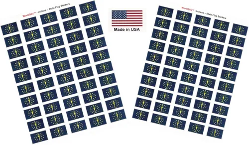 Miniatura 2 de 100 calcomanías de la bandera de Alaska; 1.5" x 1" hechas en Estados Unidos, calcomanías autoadhesivas de la bandera del estado para álbumes