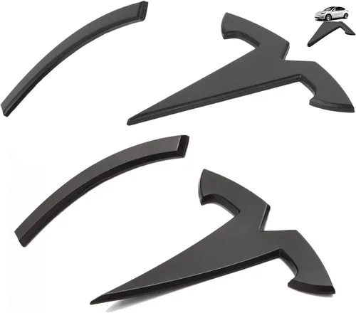 Miniatura 11 de Accesorios de emblema para Tesla Model 3 Logo Sticker 2023 2022-2017 Model 3 Calcomanías (negro)