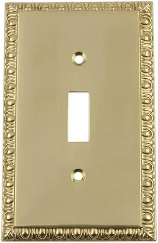 Miniatura 60 de Nostalgic Warehouse Egg & Dart Deco - Cubierta para placa de interruptor de salida eléctrica Bronce intemporal