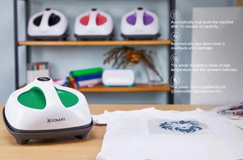 Miniatura 3 de Xinart Máquina de prensa de calor para camisetas, máquina de prensa de calor portátil de calor uniforme rápido de 9 x 9 pulgadas