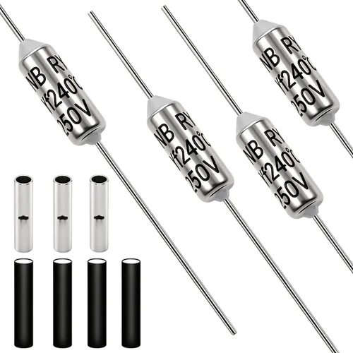 Miniatura 9 de Tnisesm Fusible térmico de metal de 73 grados, 10 unidades, 10 A, 250 V, con conectores a tope no aislados (22-18 AWG) para transformador de motor