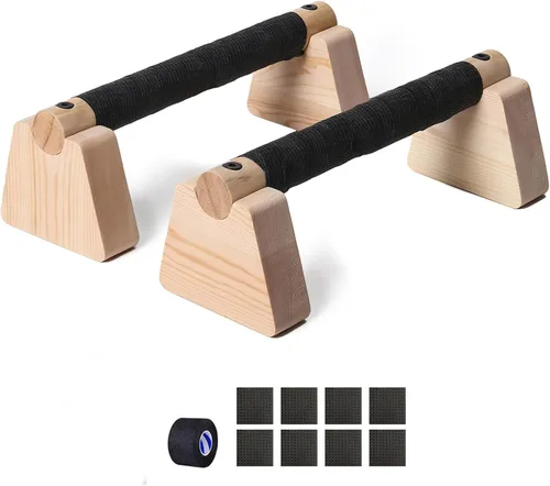 1 par de barras de empuje de madera, para barras paraletas caseras, barras de calistenia, para entrenamiento de soporte de mano, asas de flexión.