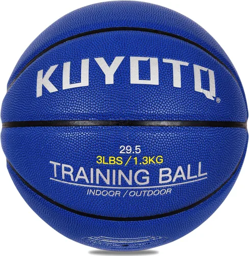 Miniatura 19 de KUYOTQ 3LBS/3.3LBS/2.2LBS Weighted Heavy Training Basketball 29.5/28.5" in and Outdoor Improving Handling Dribbling Passing Rebounding Skill marrón