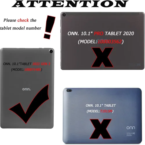 Miniatura 2 de Funda para tablet Onn 2022 Gen 3 de 10.1 pulgadas (modelo: 100071485), funda protectora duradera para niños, ligera, a prueba de golpes, funda