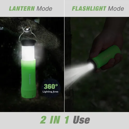 Miniatura 3 de EverBrite Mini Linternas y Faroles 2 en 1, Combo de Linterna con Zoom con 3 Modos, Artículos Esenciales para Acampar, Farol de 2 Piezas a Batería