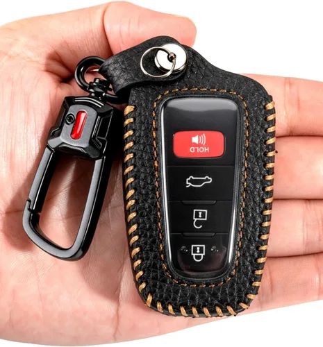 Miniatura 9 de Funda para llavero de Toyota con llavero, protector de llave de auto de cuero compatible con 2018 - 2024 Rav4 Highlander Camry Corolla Avalon C-Hr