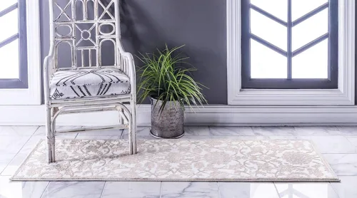 Miniatura 3 de Unique Loom Colección Rushmore Alfombra de Área - Taft (3' x 9' 10" Corredor, Blanco Nieve/Beige)