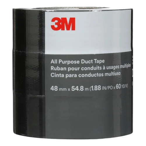 Miniatura 2 de 3M Cinta adhesiva DT8, paquete de 3, resistencia industrial, multiuso, cinta de color negro, 1.88 pulgadas x 60 yardas, desgarro a mano, adhesivo