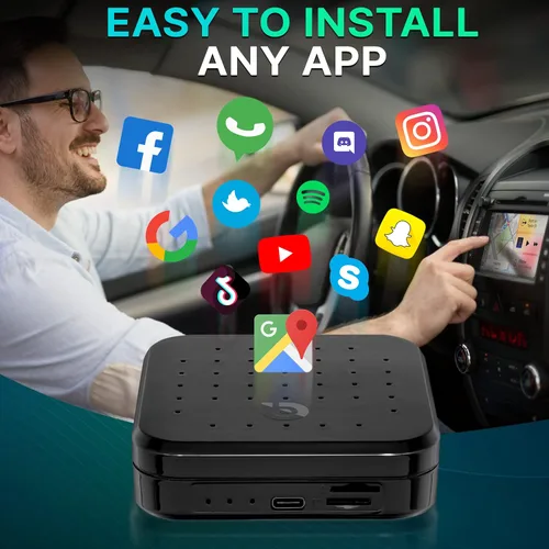 Miniatura 6 de Pyle Caja inalámbrica Carplay iA, 4GB RAM 64GB ROM, 2.4GHz, 5GHz Dual Band WiFi BT Octa Core 64Bits D, 4K Full HD, H.265, USB3.0 Android Box