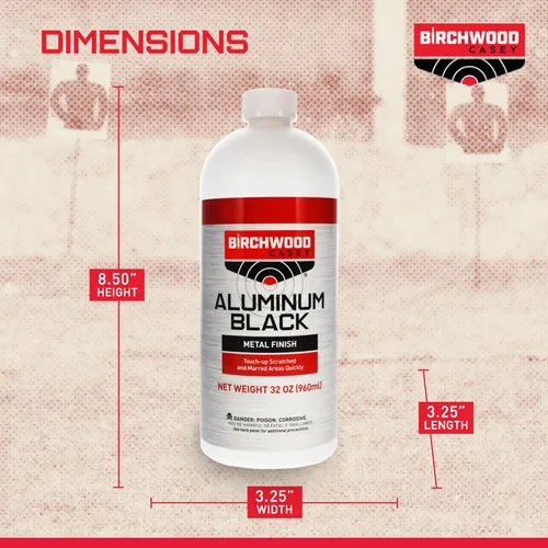 Miniatura 3 de Birchwood Casey Fast-Drying Fast-Acting Aluminum Black Metal Finish for Restoring Scratched and Marred Areas, Gun Cleaning, 3 Ounce Bulk Each