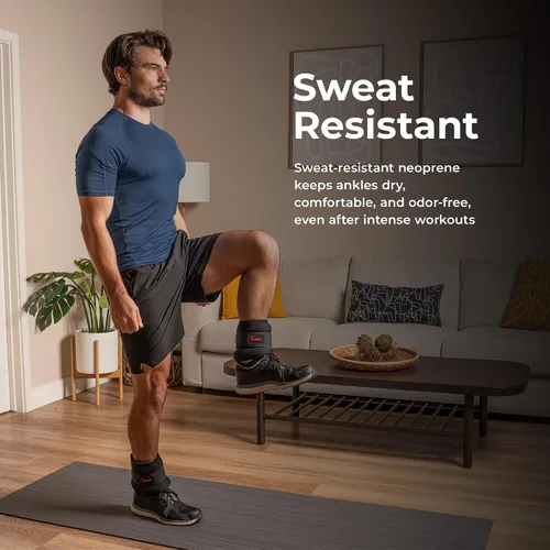 Miniatura 3 de Sunny Health & Fitness Pesas de tobillo (par) – 1,2,3,4,5 libras, opciones ajustables, resistentes al sudor, correa segura para fitness, caminar