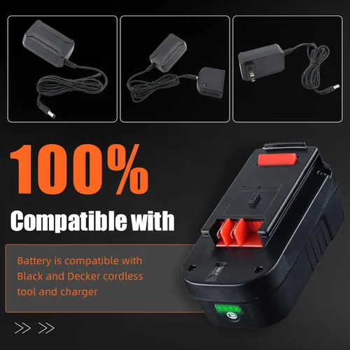 Miniatura 5 de Paquete de 2 baterías de iones de litio HPB18 de alta capacidad de 7.0 Ah compatibles con Black and Decker de 18 V para baterías Black and Decker