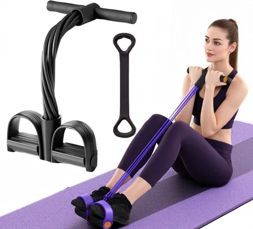Bandas de resistencia para ejercicio, 6 tubos elásticos de yoga para tirador de pedal de yoga, cuerda de tensión de látex natural, equipo de M