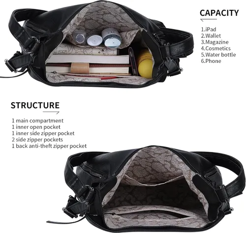 Miniatura 4 de Smith Sursee Bolsos de mano y mochila para mujer, bolsas grandes tipo hobo, bolsa de mano, bolsa cruzada, bolsa de hombro, bolsa de mano, juego de 3