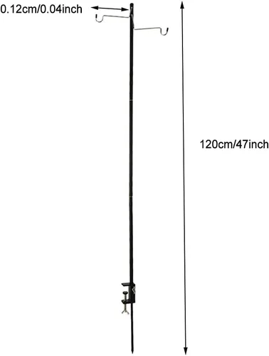 Miniatura 3 de Soporte para linterna de campamento, aleación de aluminio, colgador de lámpara plegable con bolsa de almacenamiento, poste de lámpara plegable
