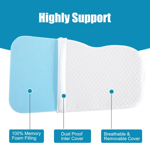 Miniatura 4 de HOMBYS Almohada de rodilla de espuma viscoelástica para dormir de lado, almohada de piernas para rodilla, separa las rodillas para la alineación