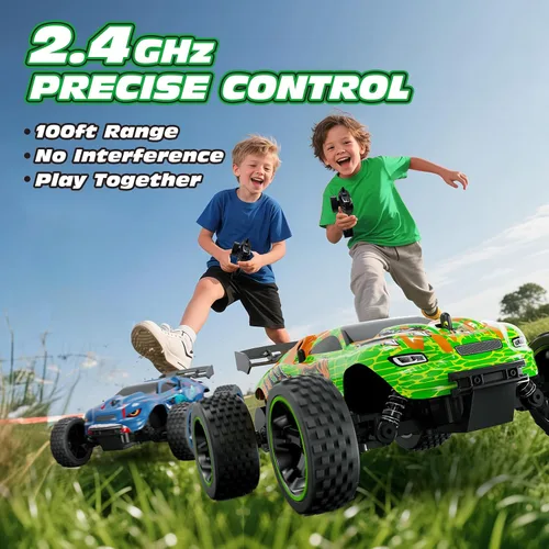 Miniatura 6 de Tecnock Coches RC para Niños, Coche RC 1:18 a Escala 2WD con Carga Fácil USB-C, Coche de Control Remoto 2.4GHz con Luces LED y 50 Minutos de Tiempo