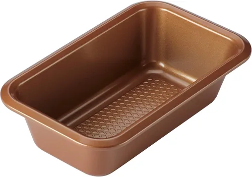 Miniatura 5 de Ayesha Curry Bakeware - Juego de moldes antiadherentes para pastel de carne/pan, dos de 9 x 5 pulgadas, cobre