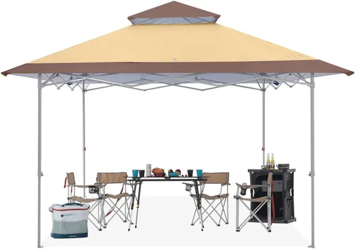 ABCCANOPY - Tienda de campaña con toldo de 10 x 10 con 4 paredes laterales extraíbles y bolsa enrollable, 4 bolsas de peso y red de 10 pies y media