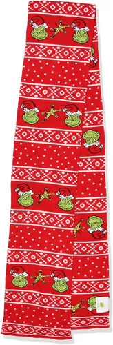 Miniatura 4 de Dr. Seuss The Grinch Who Stole Christmas - Juego de bufanda de punto y gorro de pompón, Rojo