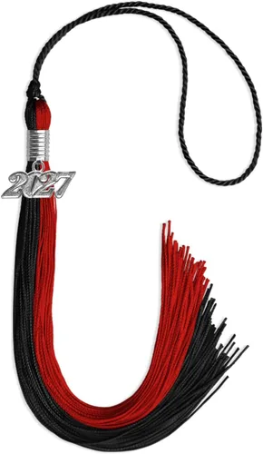 Miniatura 122 de Endea Graduation Borla de doble color con gota de fecha plateada (negro/oro antiguo, 2025)