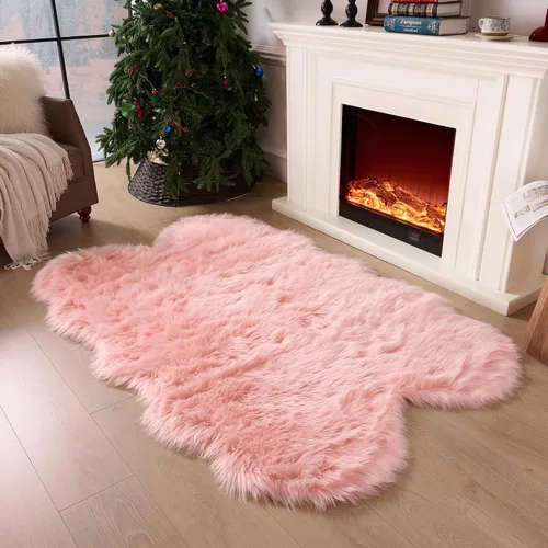 Miniatura 18 de Alfombra de piel sintética de 2 x 6 pies, color beige, lavable a máquina, súper suave, esponjosa, alfombra de piel de oveja mullida para dormitorio