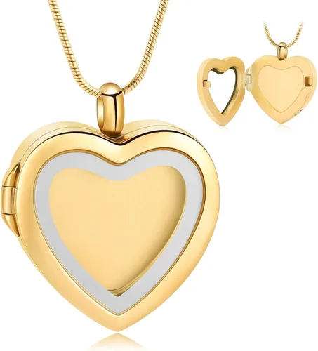 Miniatura 57 de constantlife Joyería de cremación para cenizas – Colgante de corazón conmemorativo collar de urna conmemorativa soporte para cenizas de acero
