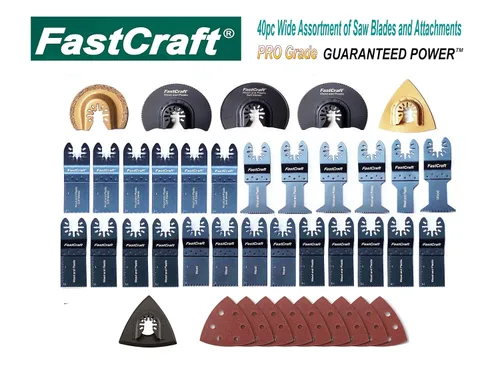 Miniatura 3 de FastCraft - Hojas de sierra oscilantes de alta calidad, 40 piezas, se adapta a la mayoría de las marcas