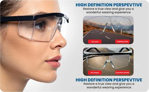 Miniatura 4 de Paquete de 3 gafas de seguridad antivaho y a prueba de roturas, ANSI Z87.1 y EN 166, resistentes a los rayos UV, gafas de seguridad, marco ancho