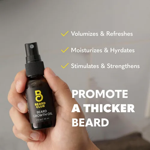 Miniatura 4 de The Beard Club Spray de vitamina de biotina para el crecimiento del vello facial, fórmula natural para una barba más completa y gruesa, fácil