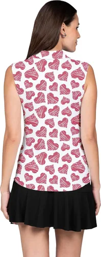 Miniatura 3 de IBKUL Athleisure Wear - Polo sin mangas con protección solar UPF 50+ Icefil Cooling Scribble Hearts Print 14489