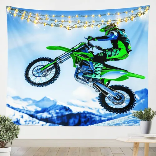 Miniatura 5 de Erosebridal Tapiz de hockey sobre hielo, tamaño pequeño, 51 x 59 pulgadas, para colgar en la pared, para invierno, deportes extremos, tapiz