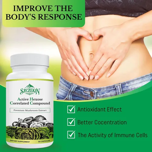 Miniatura 6 de Compuesto activo de hexosa correlacionada 1500 mg suplemento, suplemento natural de extracto de 8 hongos, sistema inmunológico, función hepática
