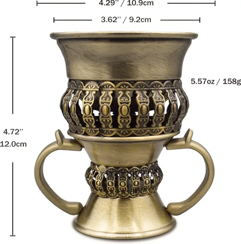 Miniatura 3 de AM Regal - Quemador de incienso de metal, quemador Bakhoor Mubkhara, quemador de resina de incienso, ideal para yoga, spa y aromaterapia (bronce)