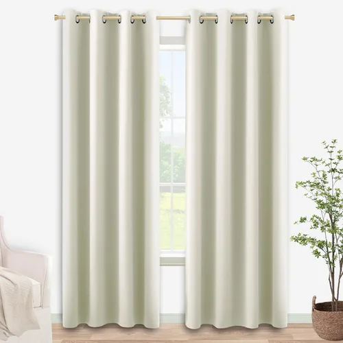 Miniatura 87 de Cortinas opacas de 72 pulgadas extra anchas para dormitorio, puerta corrediza de vidrio y patio, 2 paneles con ojales para oscurecer ventana grande