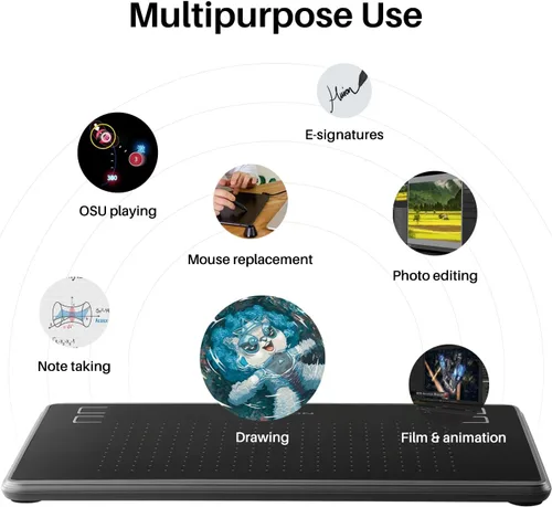 Miniatura 5 de HUION Inspiroy H430P - Tableta gráfica de 4.8 x 3 con lápiz sin batería, 4 teclas de acceso rápido, tableta artística para dibujar, escribir