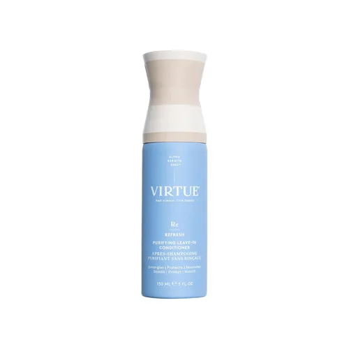 Virtue Acondicionador purificador sin enjuague, reduce el encrespamiento y las puntas abiertas, desenreda y nutre, color seguro, 5 onzas líquidas
