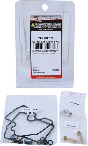 Miniatura 5 de All Balls Kit de reconstrucción de carburador Racing 26-10051 compatible con/repuesto para KTM Adventure 950 2003-2006, Super Enduro 950 R 2007