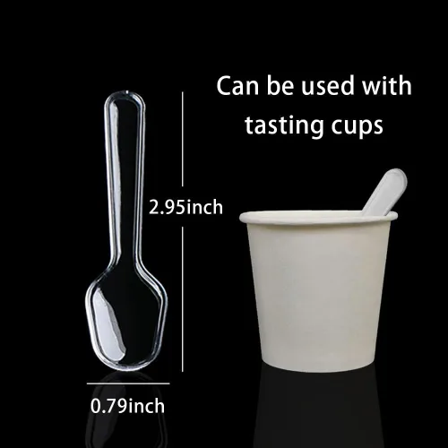Miniatura 2 de 1000 cucharas de degustación transparentes, cucharas de plástico para muestreo de pudín para gelatina, yogur, helado, pastel, postre, especias