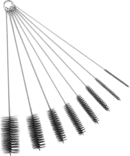 Miniatura 7 de Juego de cepillos de limpieza de tuberías con cerdas de acero inoxidable, cepillo para botellas de acero inoxidable, paquete variado de 9 piezas