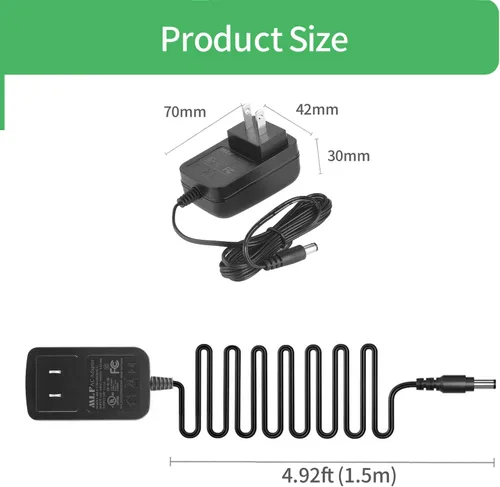 Miniatura 3 de [Certificado UL] Adaptador de fuente de alimentación de CA a CC 24V 0.5A 500mA, enchufe de 0.217 in x 0.083 in con certificación UL FCC